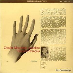 サンソン・フランソワ - ショパン:マズルカ全集(全51曲)/名演集(第5集) - AB7005