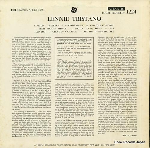 レニー・トリスターノ - 鬼才