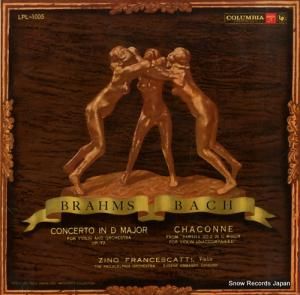 ジノ・フランチェスカッティ ブラームス ヴァイオリン協奏曲ニ長調作品77 LPL-1005