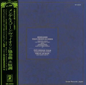 フリッツ・クライスラー メンデルスゾーン:ヴァイオリン協奏曲ホ短調 GR-2223