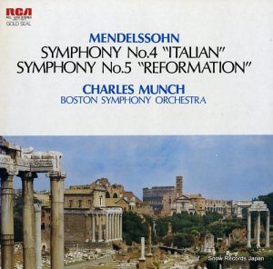 シャルル・ミュンシュ メンデルスゾーン：交響曲第４番「イタリア」、第５番「宗教改革」 RCL-1009