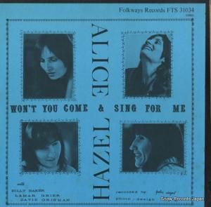 ヘイゼル・ディッケンズ&アリス・フォスター won't you come and sing for me ? FTS31034