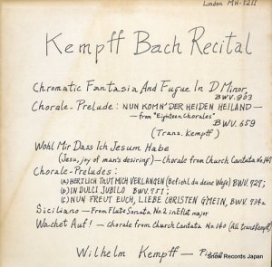 إࡦ kempff bach recital MH-5211
