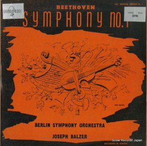 JOSEPH BALZER beethoven; symphony no.1 in c major, op.21 GRAMOPHONE20194
