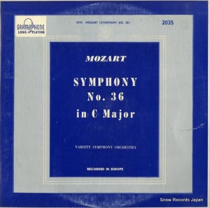 VARSITY SYMPHONY ORCHESTRA mozart; symphony no.36 in c major GRAMOPHONE2035