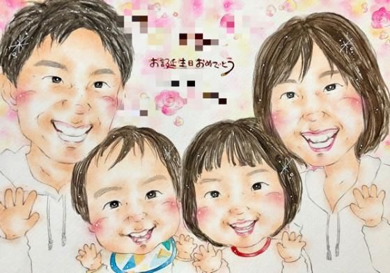 Amazon.co.jp: あったか水彩 似顔絵 額入り サイン 色紙 サイズ