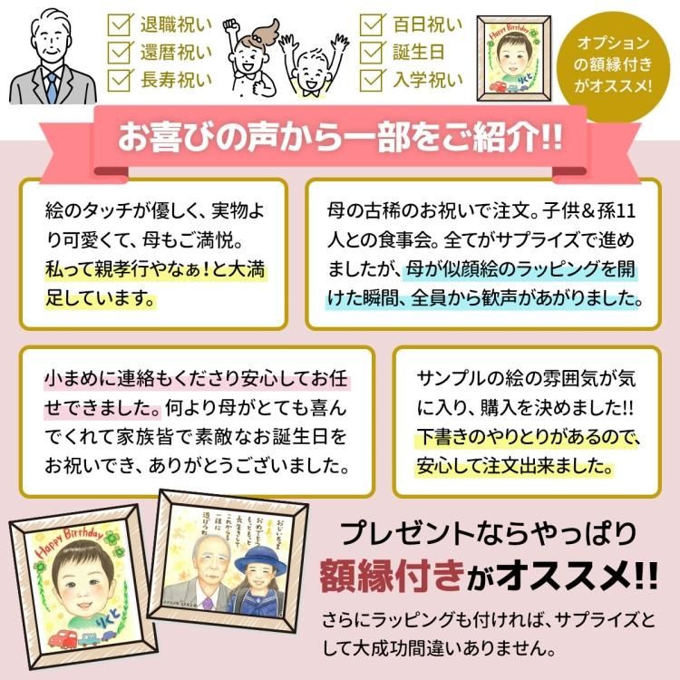 発送お休み中、コメント下さい様　誕生日祝い　似顔絵 プレゼント に大人気！ 古希 お祝い 似顔絵 にがおえ イラスト