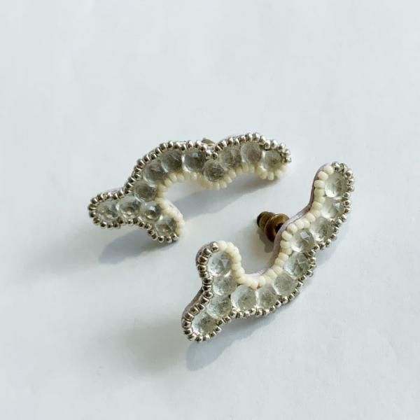 新入荷 tamas】I know./Wide /White(イヤリング・ピアス) - hina®～盛岡 アクセサリー