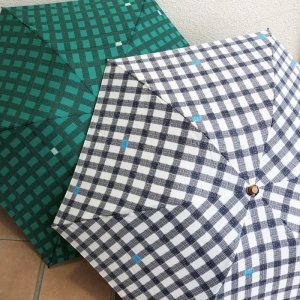 【392plusm】折りたたみ雨傘 50cm/ギンガム