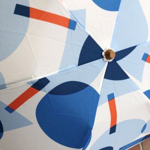 【392plusm】折りたたみ雨傘 50cm/シャイン（ブルー）
