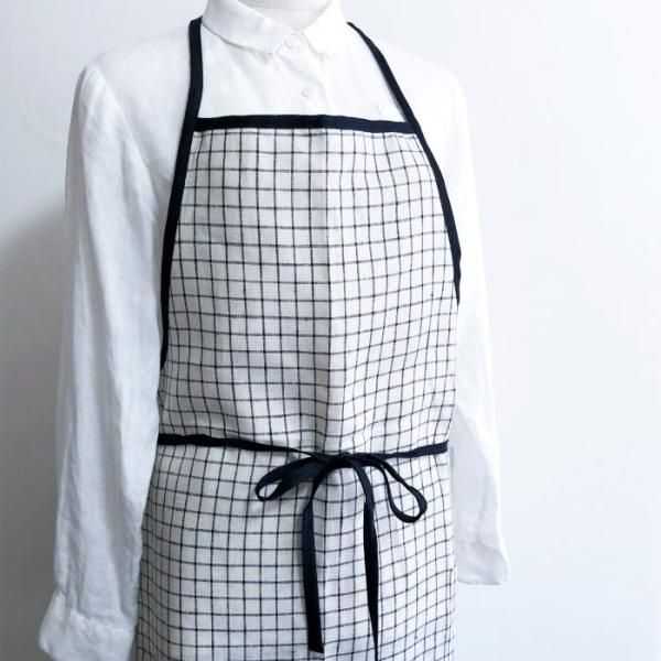 ハンドメイドソランちゃんエプロンピンタックリネン