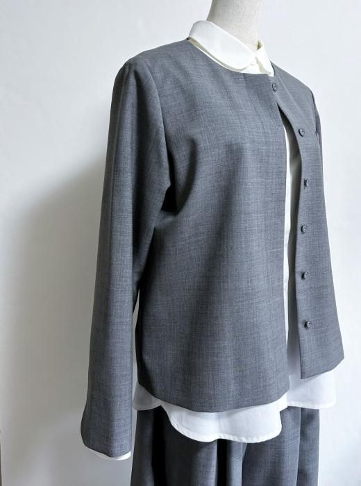 atelier naruse】フォーマルコットン丸衿シャツ(サイズ40 atelier naruse】フォーマルコットン丸衿シャツ(サイズ40