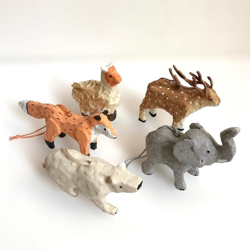 fog linen work 】ペーパーマッシュ オーナメント/ヒツジ - hina