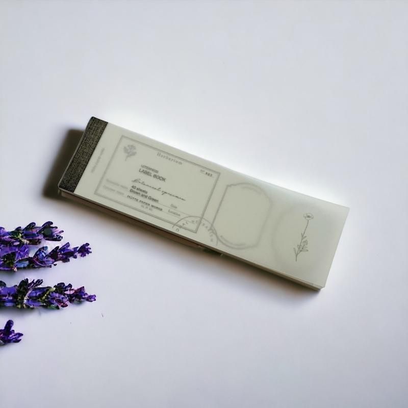 HUTTE PAPER WORKS】活版印刷のラベルブック 植物標本ラベル