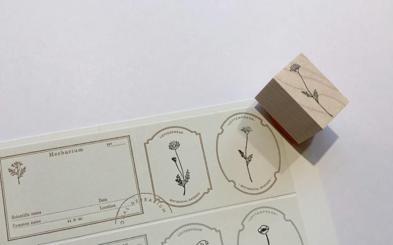 HUTTE PAPER WORKS】活版印刷のラベルブック 植物標本ラベル
