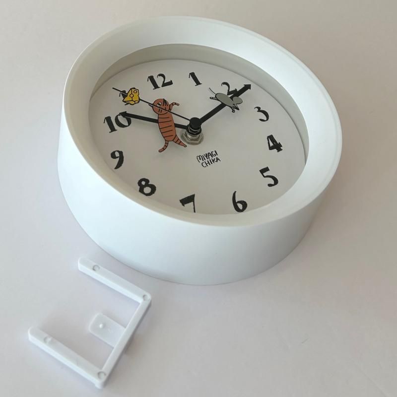 山鳩舎/Yamabatosha】2way clock/CAT(WHITE) - hina®~盛岡の 山鳩舎/Yamabatosha】2way clock/CAT(WHITE) - hina®~盛岡の