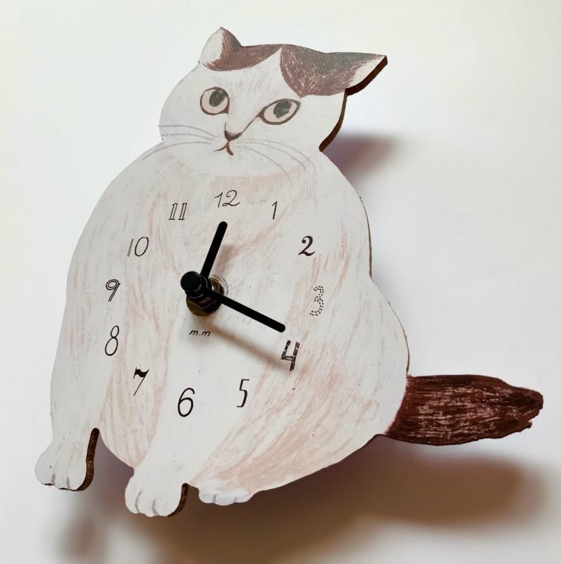 新品　松尾ミユキ　ダイカット クロック　Shima　猫　ねこ　ネコ 松尾ミユキ ダイカットクロック ウォールクロック 掛け時計 壁