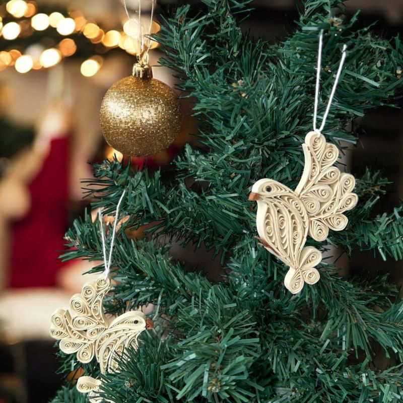 AFRO ART】QUILLED DOVEペーパーオーナメント（2pack） - hina®～盛岡