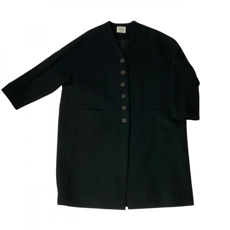 melton wool cocoon coat / black - atelier naruse｜Online