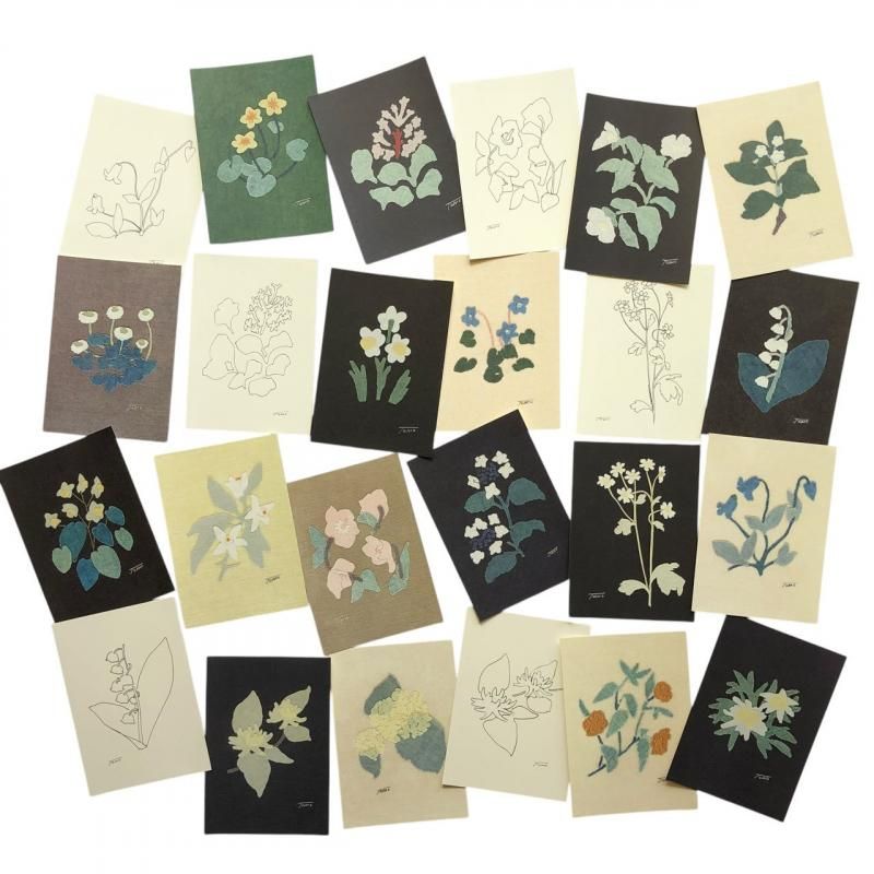 トモタケ】ポストカードセット「Garden」布の切り絵 24枚入り トモタケ】ポストカードセット「Garden」布の切り絵 24枚入り