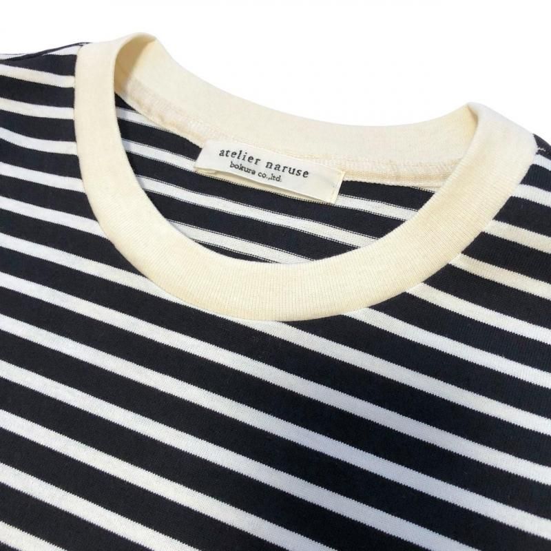 アトリエナルセ atelier naruse コットンボーダーカットソー 長袖 atelier naruse | コットンボーダーカットソー（長袖・black
