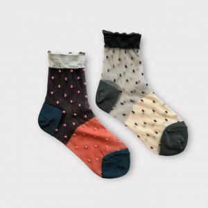 TRICOTEBACK CUTTED DOT SOCKS