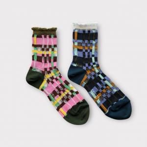 TRICOTEBLOCK CHECK SOCKS