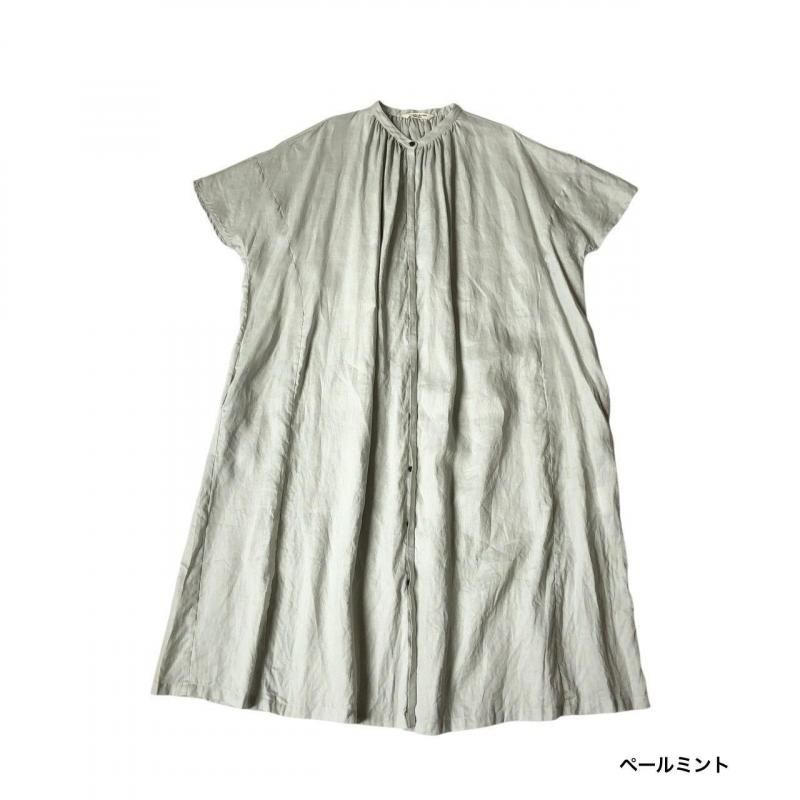 アトリエナルセ　リネンワイドギャザーワンピース atelier naruse】リネンワイドギャザーワンピース - hina®～盛岡