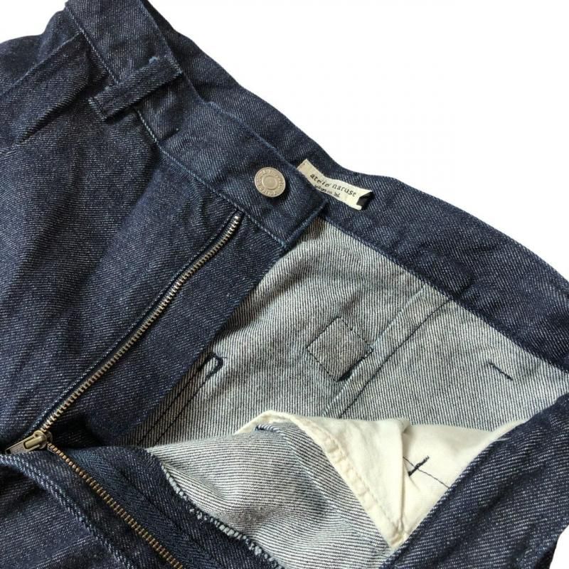 【25SS訳あり試着のみ】アトリエナルセ　コットンデニムタックパンツ　サイズ1 atelier naruse コットンデニムタックパンツ コットン100
