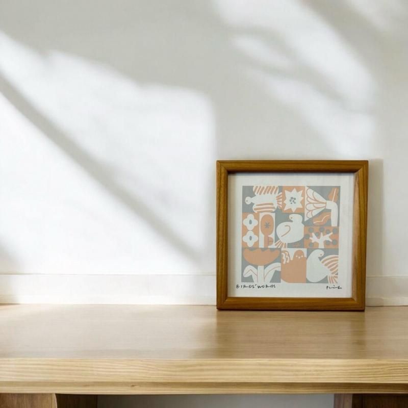 BIRDS' WORDS】シルクスクリーン15cm（BIRDS & FLOWERS