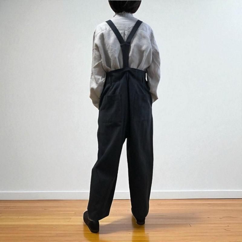 atelier naruse】カツラギコットンリネンサスペンダーパンツ - hina