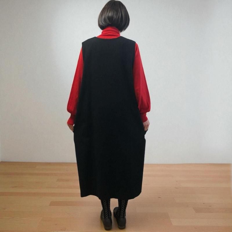 atelier naruse】コットンウールヘリンボーンジャンパースカート