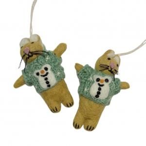 AFRO ARTӥեȥʥ/ͥCAT W SNOWMAN SWEATHER