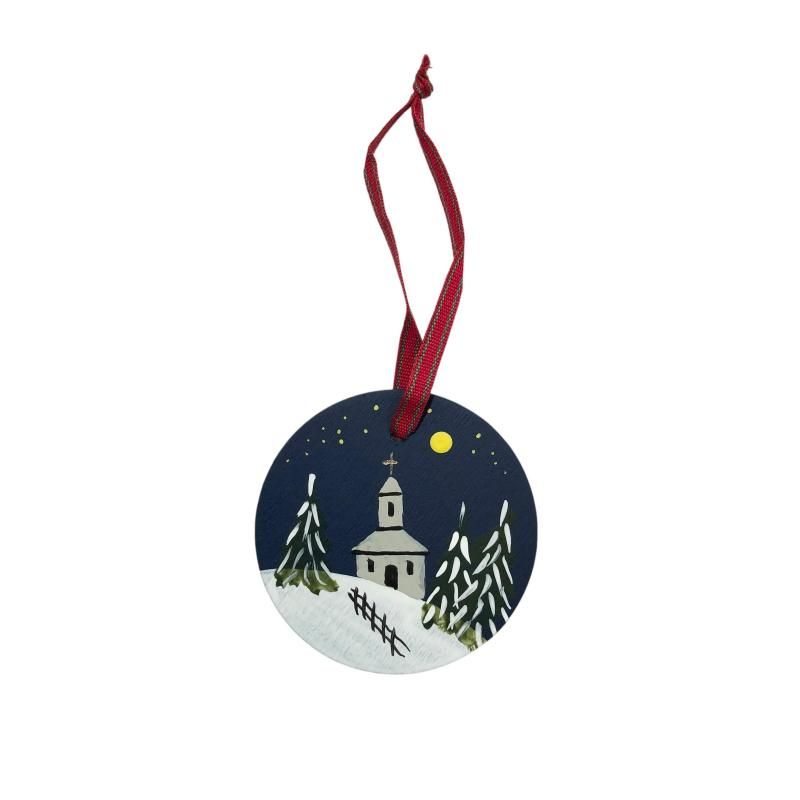 木製ラウンドオーナメント/教会 - hina®～盛岡の雑貨店「ヒナ」の