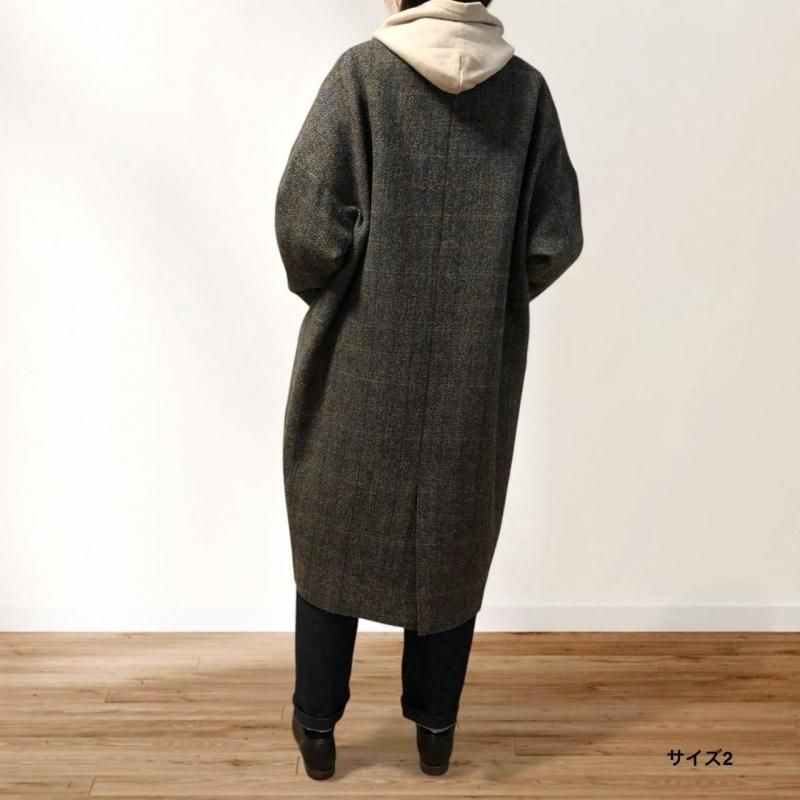 atelier naruse】ハリスツィードウールコクーンコート - hina®～盛岡の