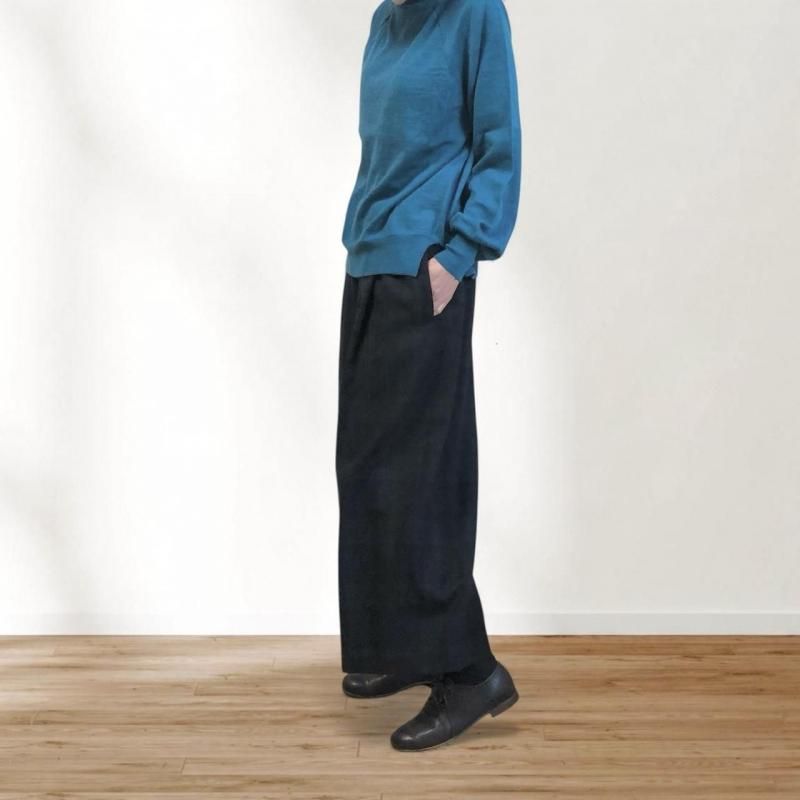 新品】アトリエナルセ2024AWウールフラノガウチョパンツブラック