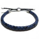 Coach Braided Leather Adjustable Bracelet / Navy