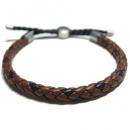 Coach Braided Leather Adjustable Bracelet / Brown