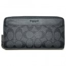 Coach Accordion Round Zip Wallet / Charcoal x Black