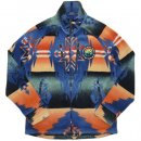 Polo Ralph Lauren Southwestern Zip Up Fleece Jacket / Blue x Orange