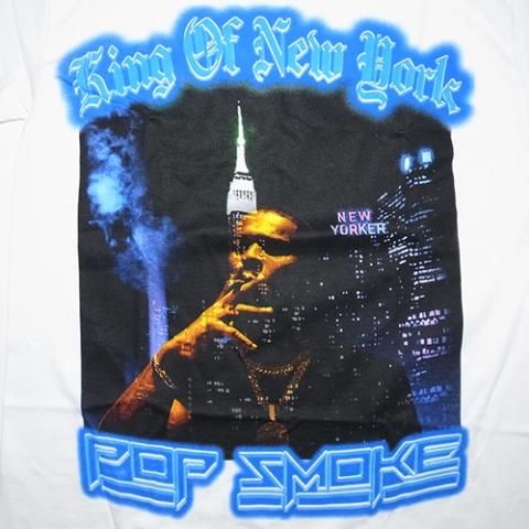 POP SMOKE Tシャツ Mサイズ ホワイト Bershka boxy fit pop smoke t-shirt in white | ASOS