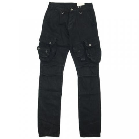 mnml Waxed Denim Cargo Pants / Black - 名古屋 Blow Import