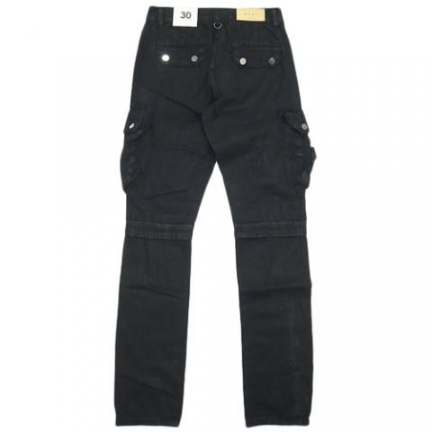 ★極美品 LLERU BLACK WAX CARGO DENIM カーゴデニム mnml ミニマル WAXED DENIM CARGO PANTS カーゴデニム メンズ
