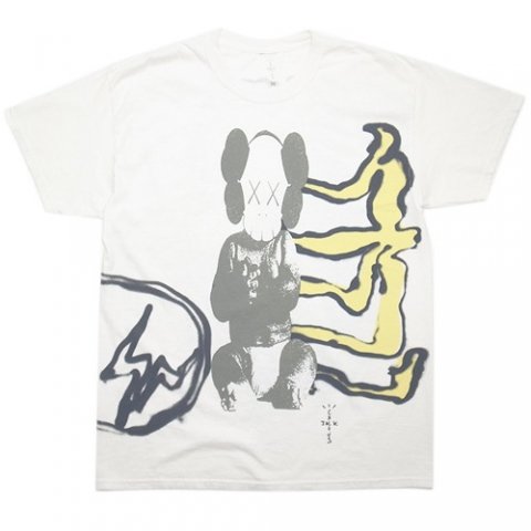 Travis Scott Cactus Jack + KAWS For Fragment Merch T-shirts / Aged Yellow -  名古屋 Blow Import HIPHOP WEAR SHOP
