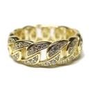 14K Coating Silver 925 Miami Cuban Chain Ring No.73 / Gold