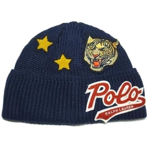 Polo Ralph Lauren Multi Patched Beanie Cap Navy Blow Import HIPHOP WEAR SHOP