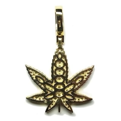 14K Coating Silver 925 Chain Top No.129 “Marijuana” / Gold 14K Coating Silver 925 Chain Top No.129 “Marijuana” / Gold