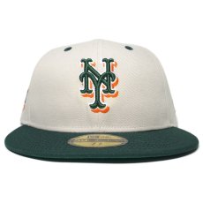 New Era 59Fifty Fitted Cap New York Mets City Patch / Natural x Dark Green