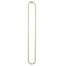14K Gold Coating Silver 925 Rope Chain Necklace No.342 / Gold