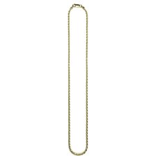 14K Gold Coating Silver 925 Rope Chain Necklace No.344 / Gold
